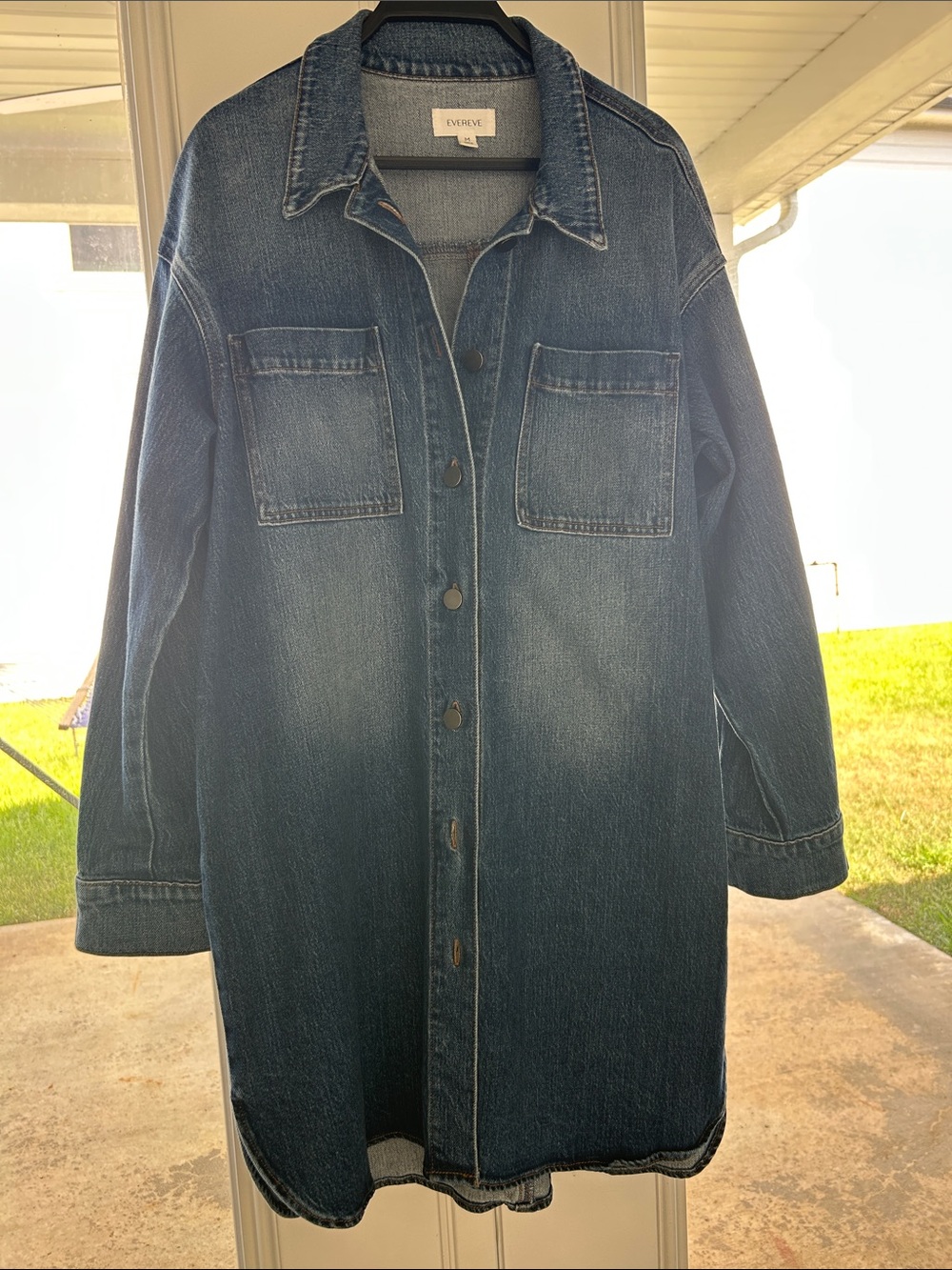 Evereve Dark Blue Denim Shirt Dress
